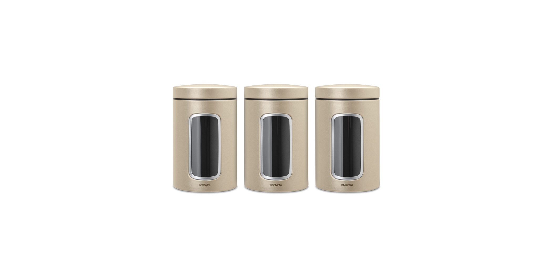 Brabantia L Champagne Window Canister Set Yw O