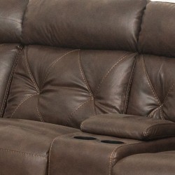 Crestline Sofa Corner Vegan Leather in Brown Col