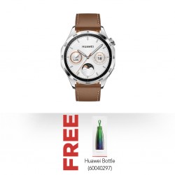 Huawei Watch GT 4 46mm Brown Leather & Free Huawei Bottle