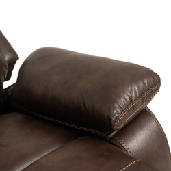 Crestline Sofa Corner Vegan Leather in Brown Col