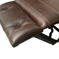 Crestline Sofa Corner Vegan Leather in Brown Col