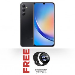 Samsung Galaxy A34 Black - 128GB 5G & Free Smart watch D18