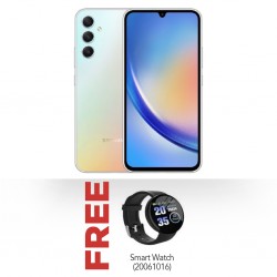 Samsung Galaxy A34 Silver - 128GB 5G & Free Smart watch D18