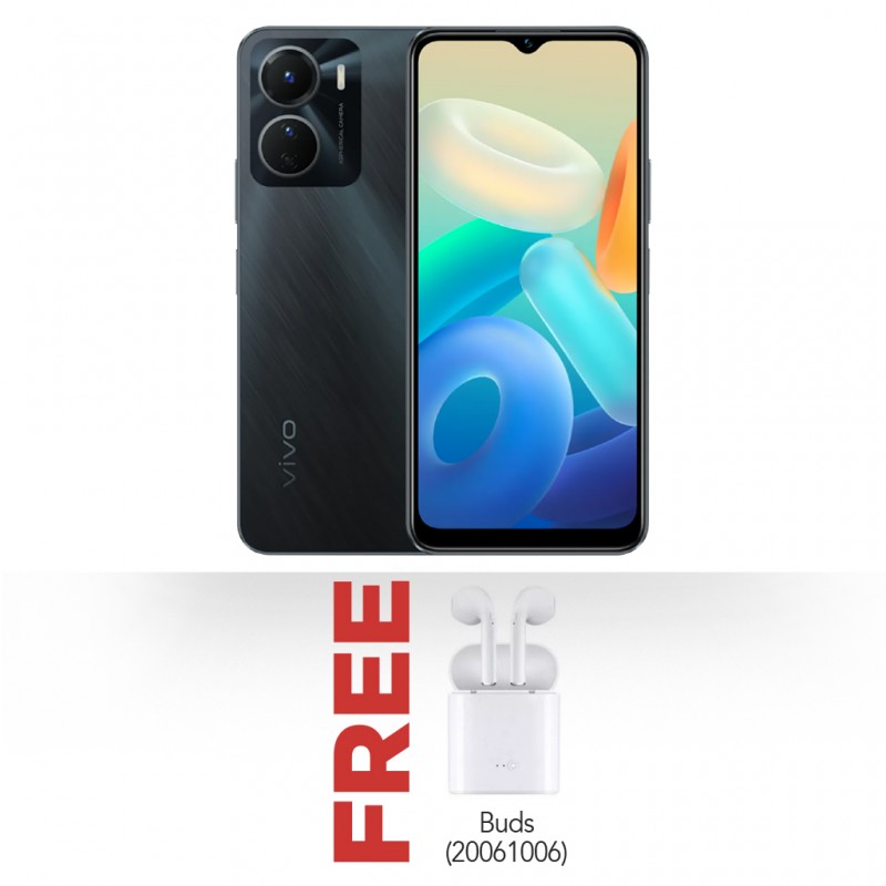 Vivo Y16 Stellar Black & Free I7mini Wireless buds