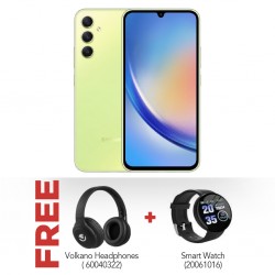 Samsung Galaxy A34 Green - 128GB 5G & Free Volkano Galactic Series Headphones + Smart watch D18