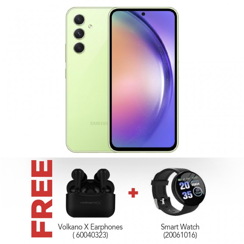 Samsung Galaxy A54 Green - 128GB 5G & Free Volkano X VXT100S TWS Earphones + Smart watch D18