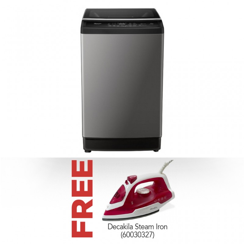 Hisense WTJA1402T Washing Machine & Free Decakila KEEN002R/KEEN019V Steam Iron