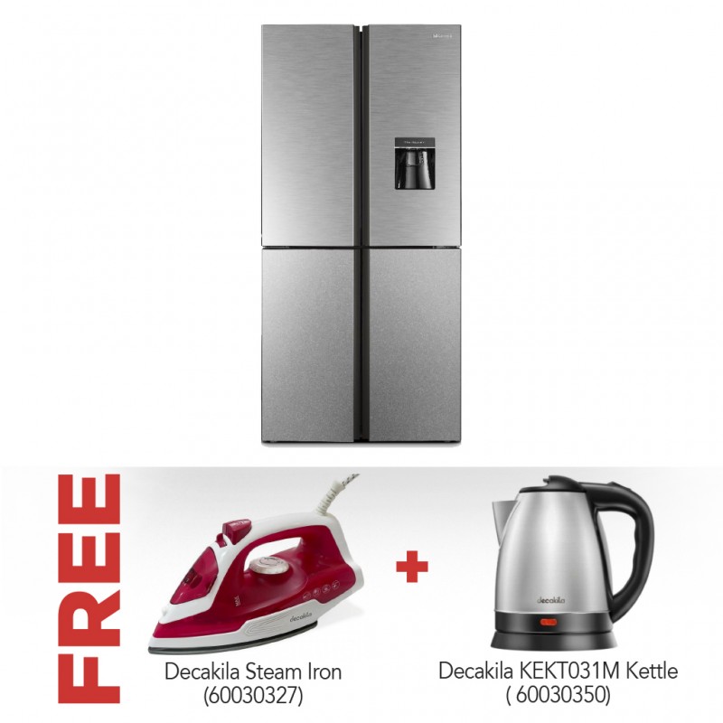 Hisense H520FI-WD Refrigerator & Free Decakila KEEN002R/KEEN019V Steam Iron + Decakila KEKT031M Kettle