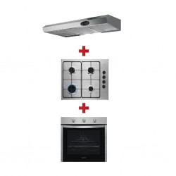 Indesit IFW5530IX Built-in Oven + Elica KREA LX IX F/60 Cooker Hood + Zanussi ZGH62411XA Built-in Hob