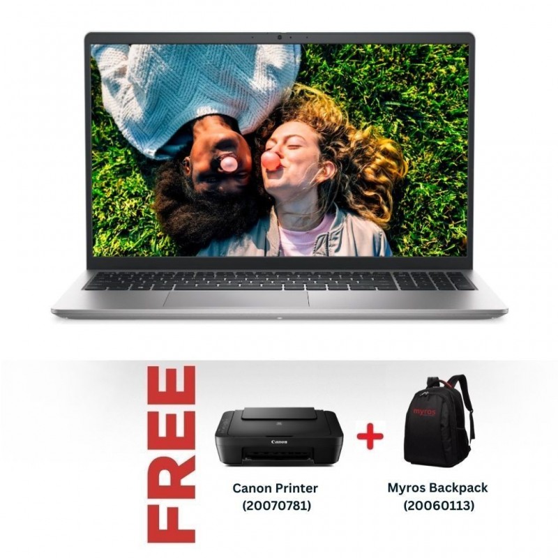 Dell Inspiron 3520 Intel Core i3-1215U Silver & Free Canon PIXMA MG2540S Black + Myros Backpack