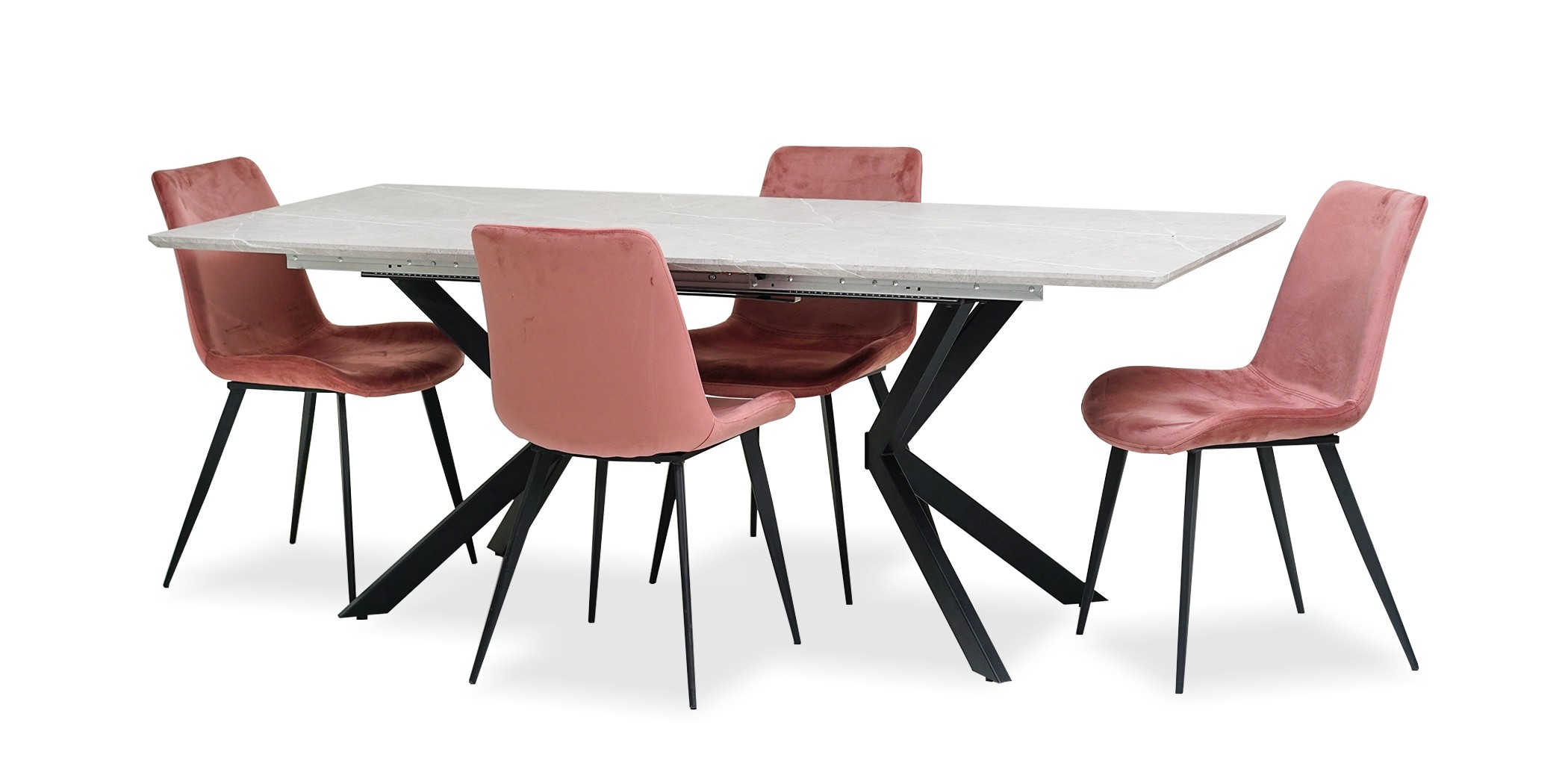 Domenica Table & 6 Chairs Pink