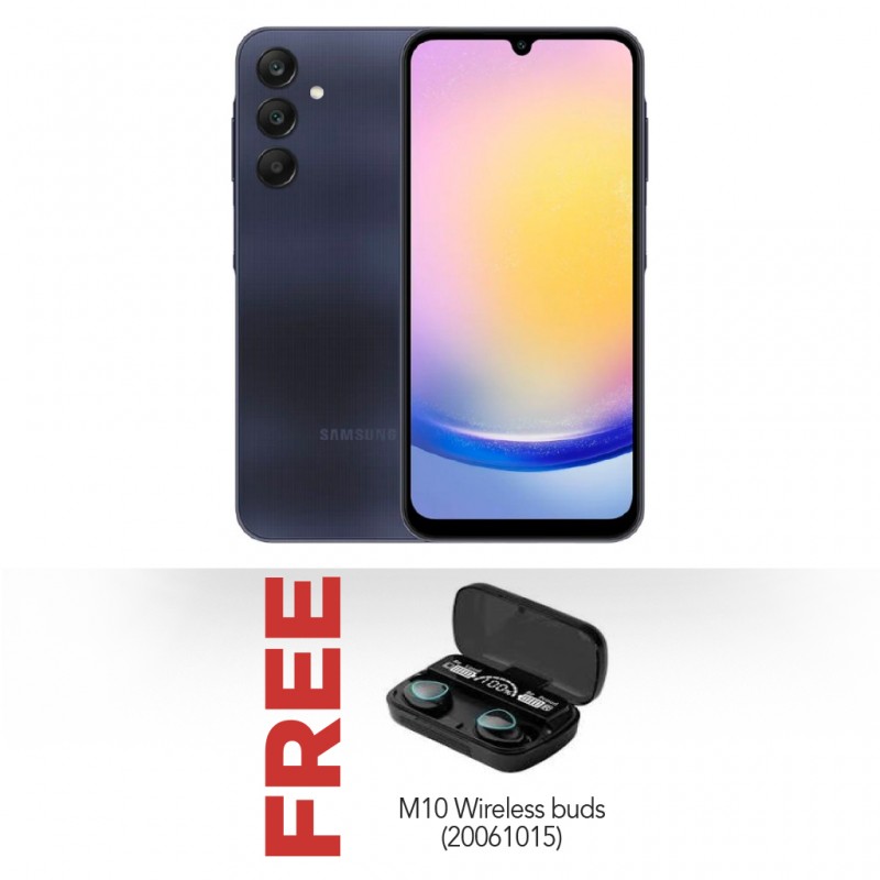 Samsung Galaxy A25 Black & Free M10 Wireless buds