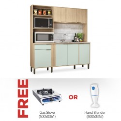 Hellen Kitchen Cabinet 7 Doors & 1 Drawer & Free Gas Stove Ref CGS-SS01-1Y OR Hand Blender Ref CEB-101P