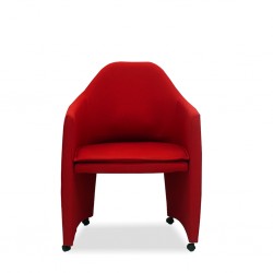 Burotime Onyx Mobile Armchair Fabric Red