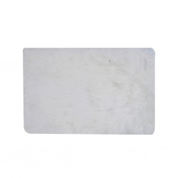 White Fur Mat Rectangular F28