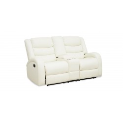 Veneto Sofa 3+2 in White Leather Gel