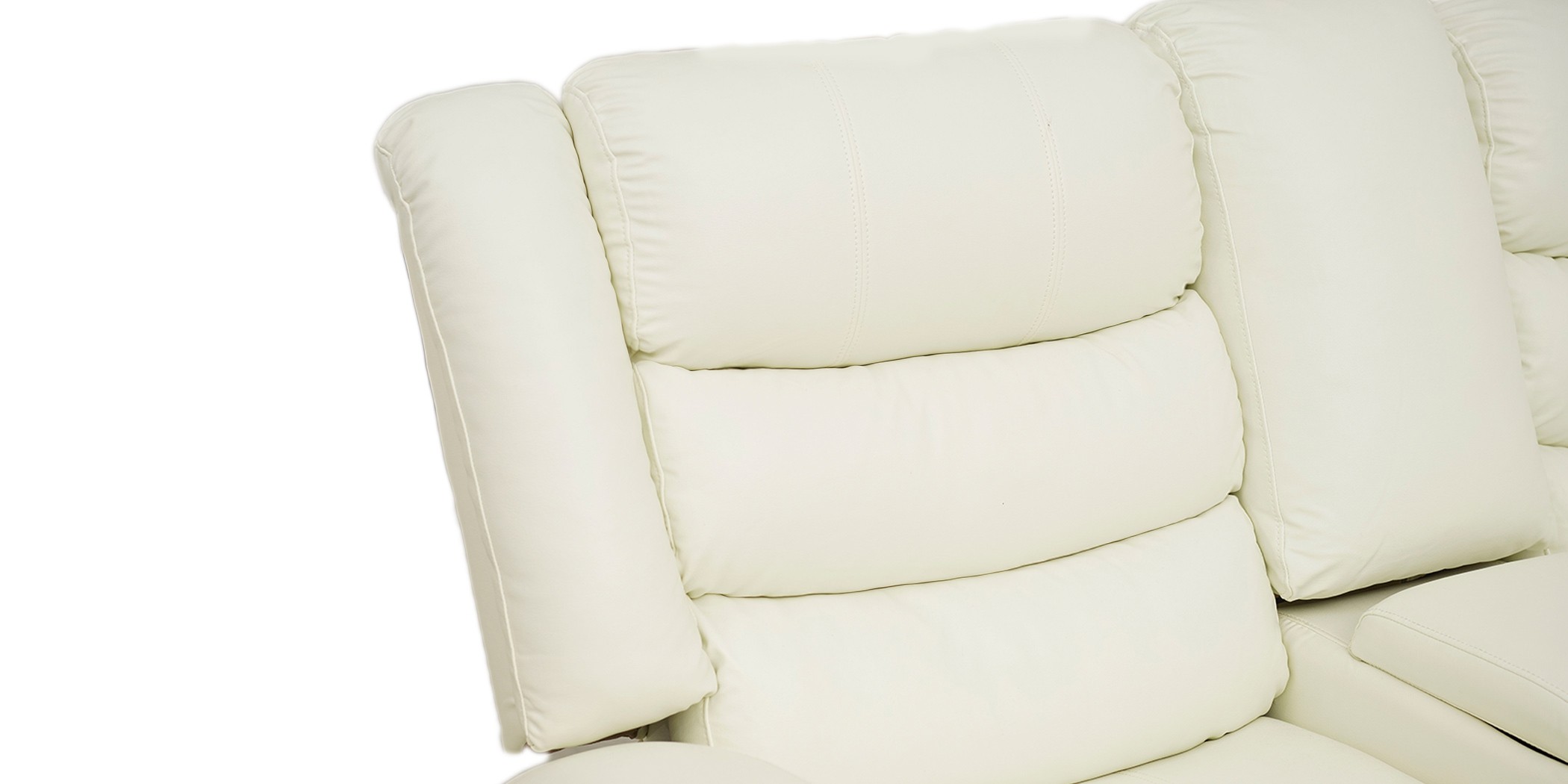 Veneto Sofa 3+2 in White Leather Gel