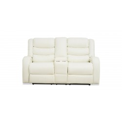 Veneto Sofa 3+2 in White Leather Gel