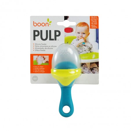 Tomy Pulp Silicone Feeder in Teal and Yellow