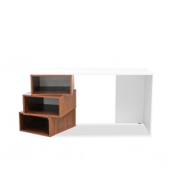 Arletta Office Table White & Walnut