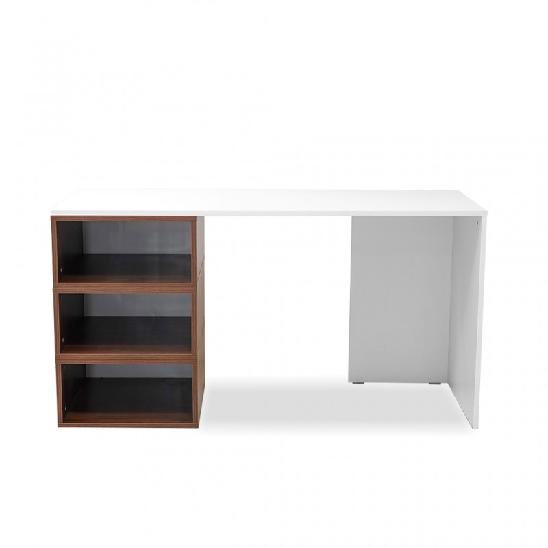 Arletta Office Table White & Walnut