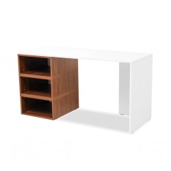 Arletta Office Table White & Walnut