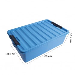 Lock & Lock Inplus INP112B 30L Blue Easy Clip Storage Box 600x396x182mm - HC365B "O"