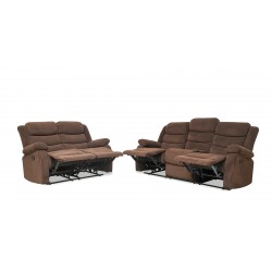 Carole Recliner Sofa 3+2 Chocolate Col Fabric