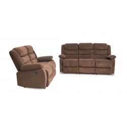 Carole Recliner Sofa 3+2 Chocolate Col Fabric