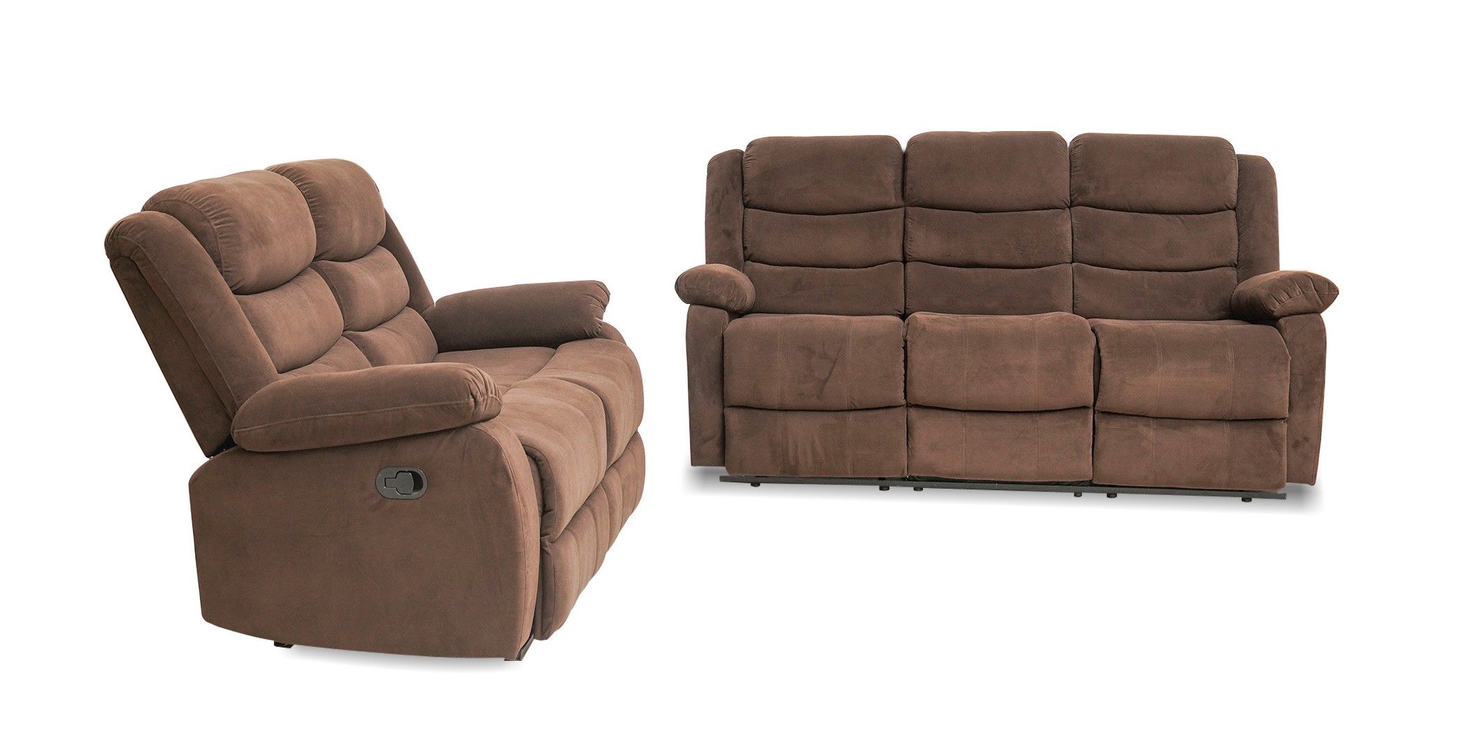 Carole Recliner Sofa 3+2 Chocolate Col Fabric