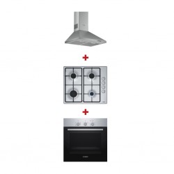 Bosch DWP64CC50Z Cooker Hood + Bosch HBF011BR1M Built-in Oven + Bosch PPB6C5B60M Built-in Hob