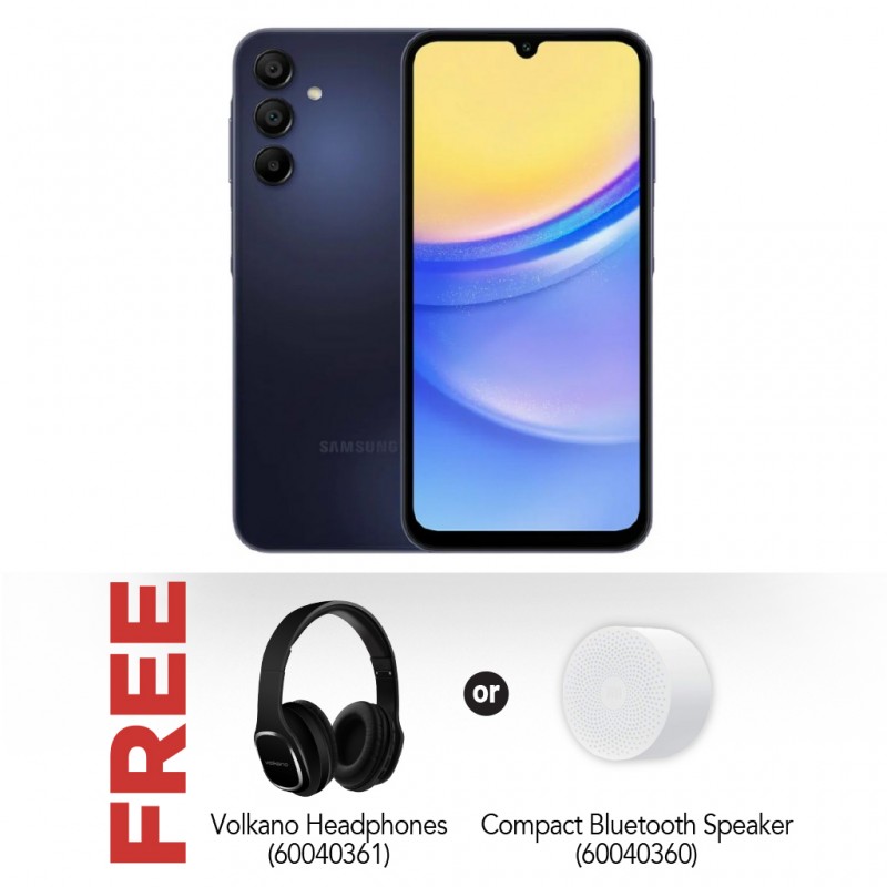 Samsung Galaxy A15 Black & Free Volkano Thrive Series Headphones Black OR Compact Bluetooth Speaker 2