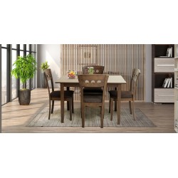 Grace Table and 4 Chairs Dirty Oak Rubberwood