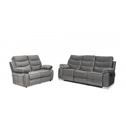 Burlington Sofa 3+2 Recliner Oakley Graphite Col Fab