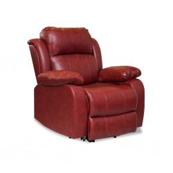 Horizon Single Recliner Tilt & Lift Chair Red Col Leather Gel