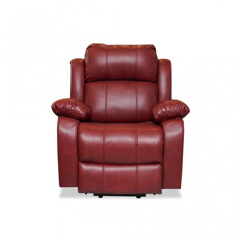 Horizon Single Recliner Tilt & Lift Chair Red Col Leather Gel