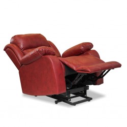 Horizon Single Recliner Tilt & Lift Chair Red Col Leather Gel