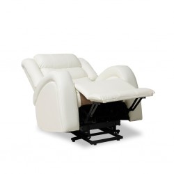 Horizon Single Recliner Tilt & Lift Chair White Col Leather Gel