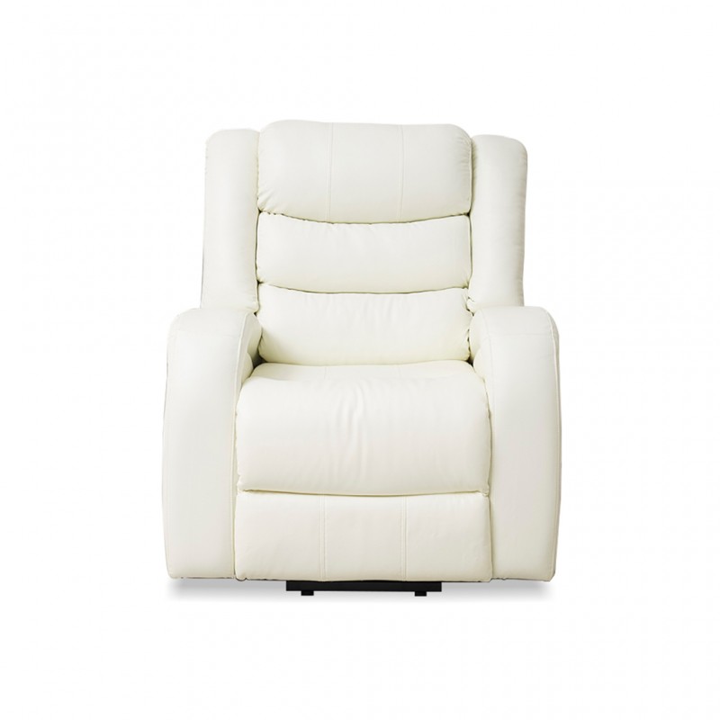 Horizon Single Recliner Tilt & Lift Chair White Col Leather Gel