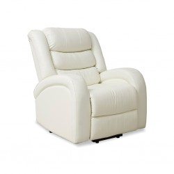 Horizon Single Recliner Tilt & Lift Chair White Col Leather Gel