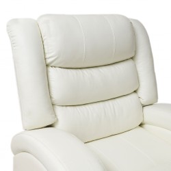 Horizon Single Recliner Tilt & Lift Chair White Col Leather Gel