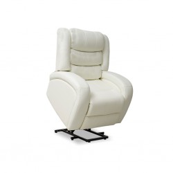 Horizon Single Recliner Tilt & Lift Chair White Col Leather Gel