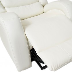 Horizon Single Recliner Tilt & Lift Chair White Col Leather Gel