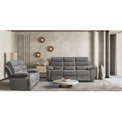 Burlington Sofa 3+2 Recliner Oakley Graphite Col Fab