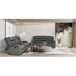 Santarelli Recliner Sofa 3+2 in Grey Col Fab