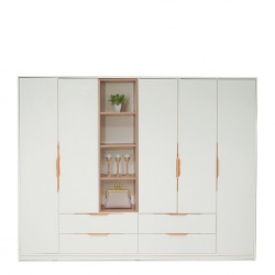 Casablanca Wardrobe 5 Doors Oak & White