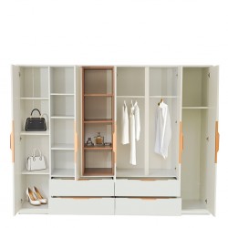 Casablanca Wardrobe 5 Doors Oak & White