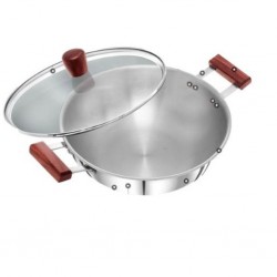 Hawkins SSK50G IC 5L Tri-Ply SS Kadhai With Glass Lid