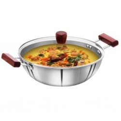 Hawkins SSK50G IC 5L Tri-Ply SS Kadhai With Glass Lid