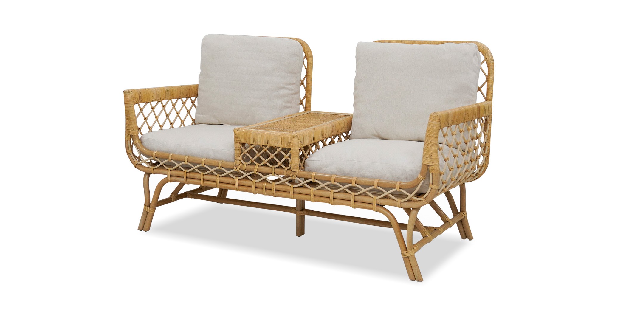 Serena 2 Seater Sofa Natural Rattan